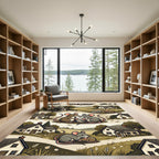 Whimsical Country Mice Meadow Landscape Rug