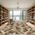 Woven Brown Diagonal Texture Rug