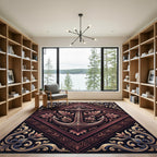 Ornate Copper Anchor Diamond Filigree Rug