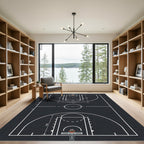 Graphic Basketball Court Minimalist Area Rug