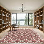 Rose Gold Intersecting Grid Rug