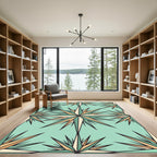 Geo Starburst Mint Sage Geometric Rug