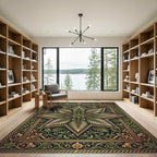 Elegant Botanical Star Fern Tapestry Rug