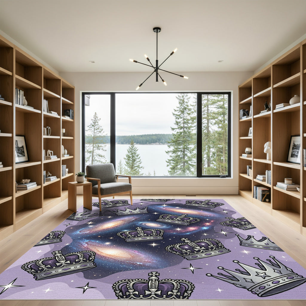 Royal Purple Galaxy Crown Celestial Rug