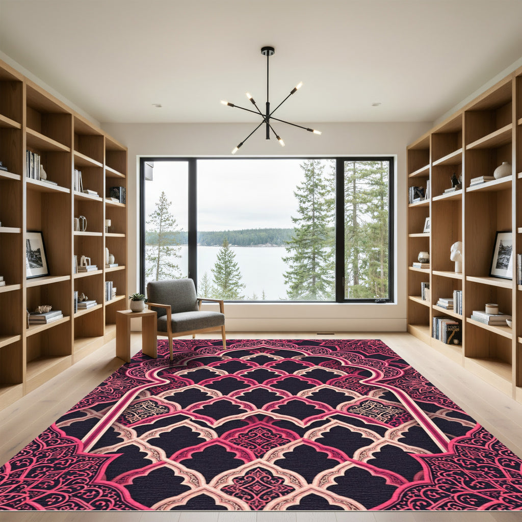 Intricate Rose Archway Decorative Art Rug