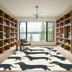 Charming Black and Tan Dachshund Dogs Rug