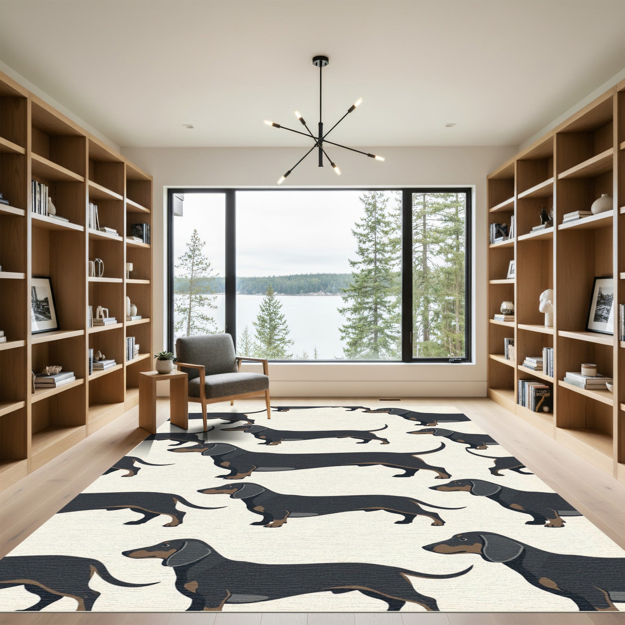 Charming Black and Tan Dachshund Dogs Rug