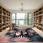 Blush and Ebony Tropical Palm Ballet Flat Rug