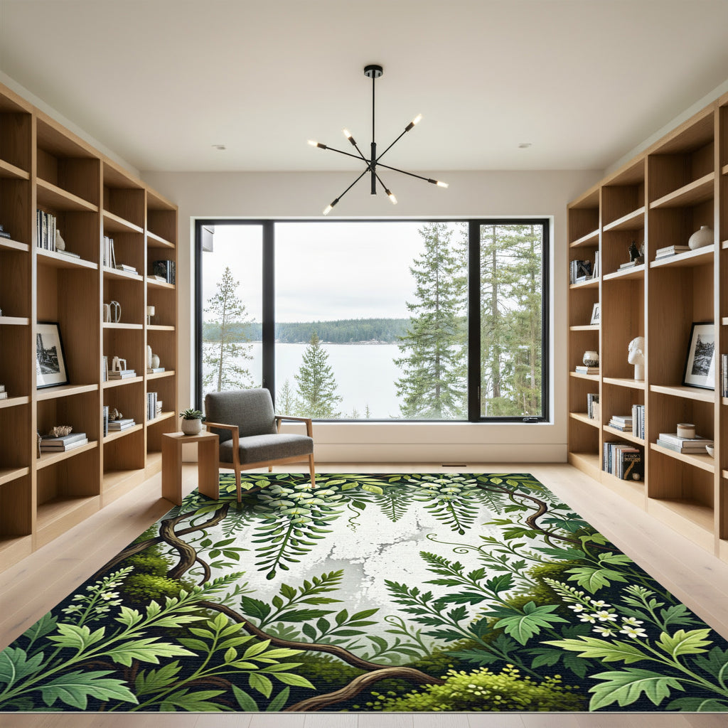 Lush Botanical Wisteria Hanging Vine Rug