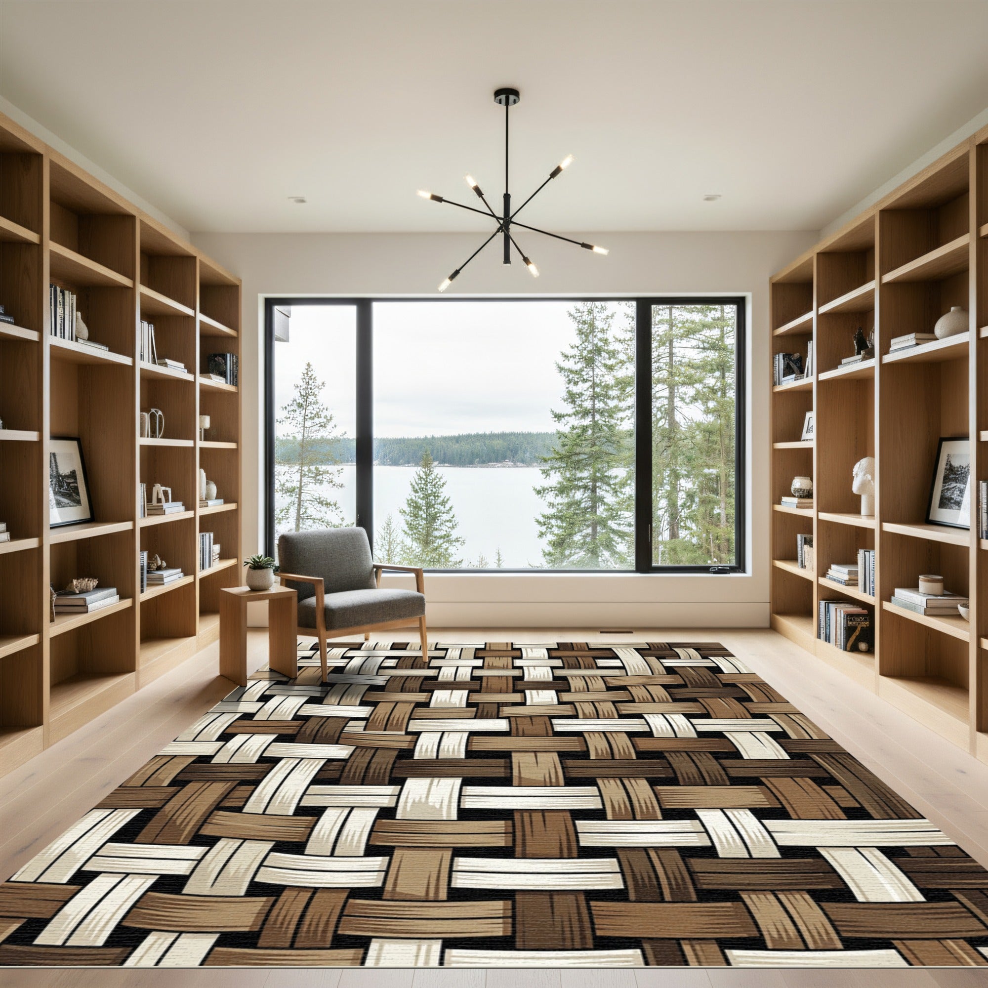 Woven Tan Cream Earth Tone Rug