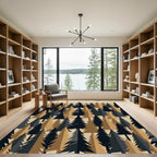Minimalist Forest Pine Tree Woodland Rug
