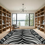Grayscale Wavy Stripe Overlay Rug