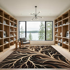 Earthy Tree Branch Swirl Rug