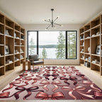 Elegant Rose Gold Ribbon Bows Rug