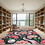 Pink Carnation Pearl Swirl Overlay Rug