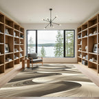 Serene Sand Dune Abstract Lines Rug