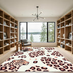 Modern Leopard Spotted Cream Area Accent Rug