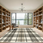 Neutral Tones Plaid Lines Rug