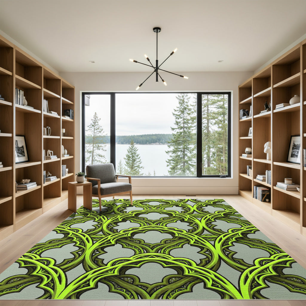 Luminous Lime Gothic Arch Rug