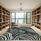 Monochrome Zebra Wild Swirls Rug