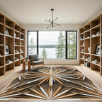 Golden Starburst Geometric Neutral Accent Rug