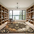 Ornate Golden Floral Medallion Radiance Rug