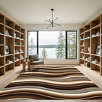 Earthy Tones Wavy Stripe Composition Rug