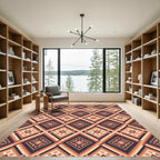 Terracotta Orange Diamond Layers Rug