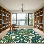 Emerald Green Clover Leaf Flourish Rug