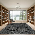 Monochrome Mandala Medallion Collage Rug