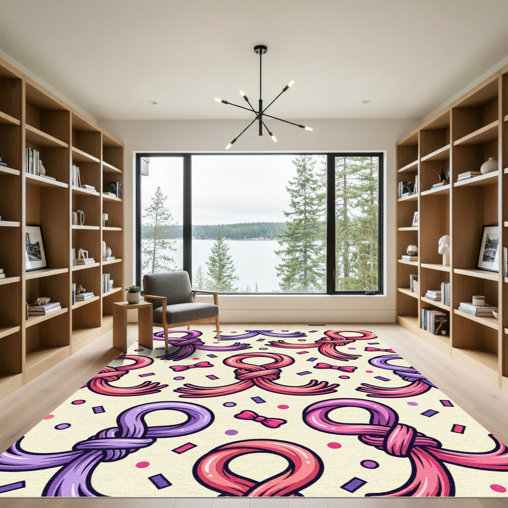 Playful Pink and Purple Knotted Confetti Rug
