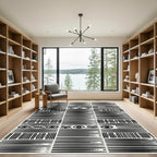 Bold Black Eye Tribal Stripe Rug