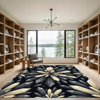 Monochrome Crystal Burst Geometric Art Rug