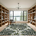 Botanical Sage Green Olive Branch Rug