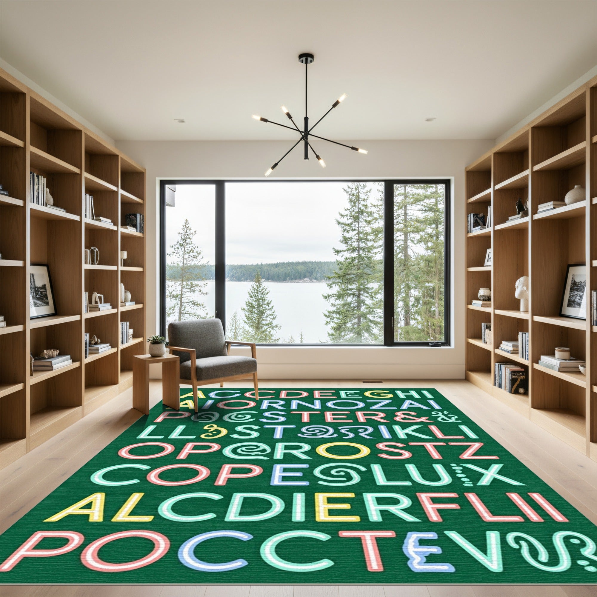 Alphabet Collage In Pastel Colors Rug