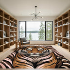 Fierce Tiger Face Swirling Stripes Rug