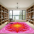Vibrant Pink Fire Swirl Rug