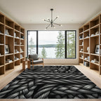 Charcoal Braid Texture Over Black Rug