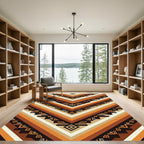 Earthy Geometric Chevron Aztec Art Rug