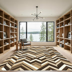 Modern Earthy Tonal Chevron Zigzag Rug