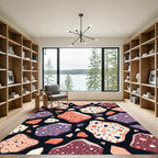 Whimsical Terracotta Stone Aggregate Pattern Rug