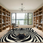 Striking Zebra Lines Abstraction Rug