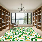 Emerald Gold Flourish Swirl Rug