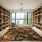 Elegant Sepia Peony Floral Arrangement Rug