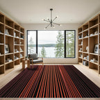 Crimson Orange Vertical Stripe Rug
