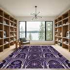Purple Arch Floral Medallion Scene Rug