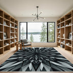 Monochromatic Geometric Starburst Rug