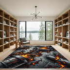 Industrial Fiery Metal Forge Rug