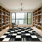 Checkerboard Plaid Squares Patchwork Rug