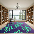 Aqua Dots on Purple Gradient Rug
